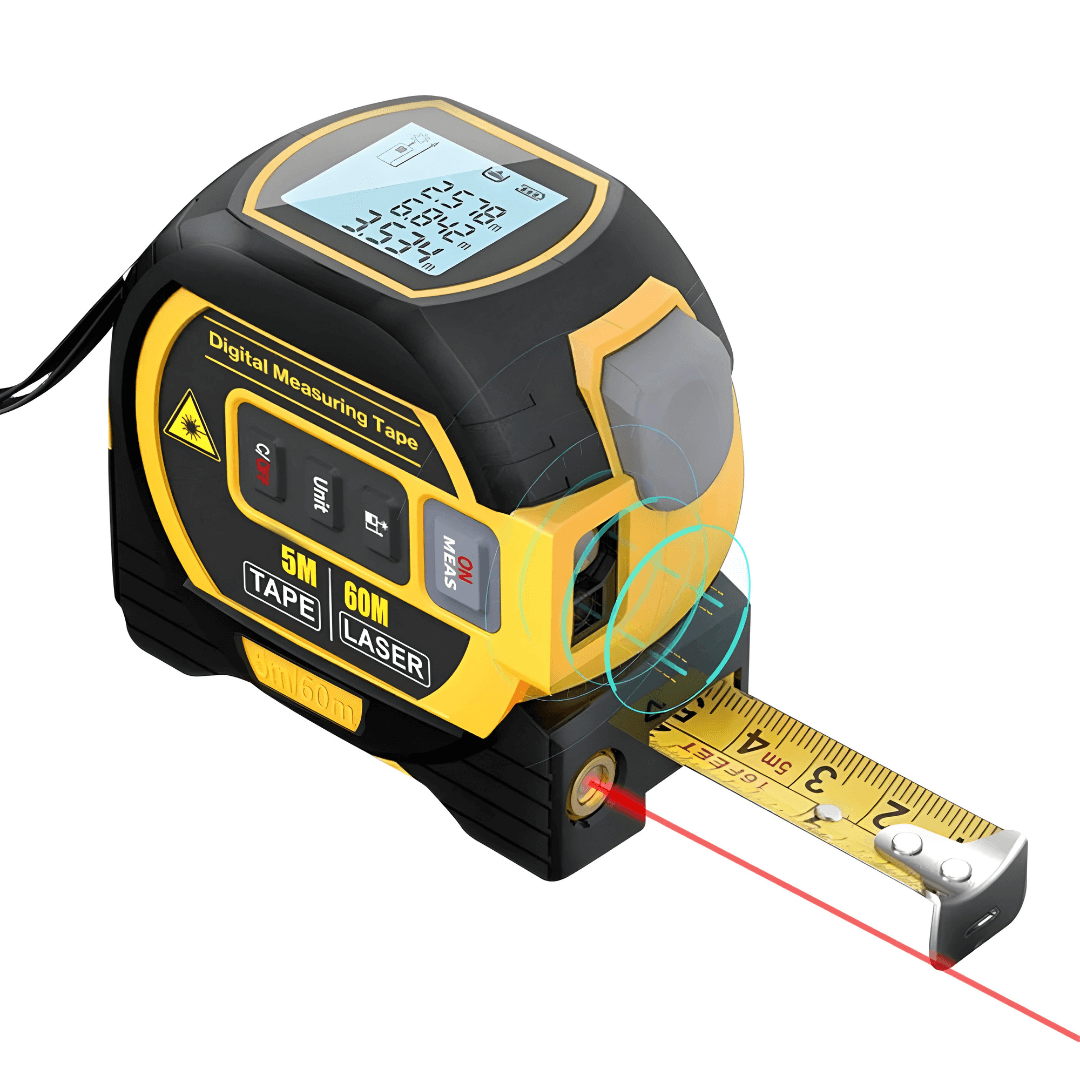 5m Tape Measure with Ruler, LCD Display with Backlight.
