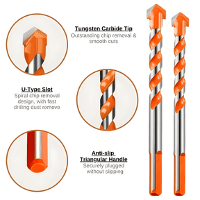 Drill Bit Set for Drilling Ceramic Tiles, Walls, and Metal. 12 pieces.