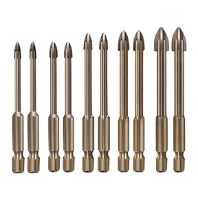 DRILL BIT SET FOR DRILLING CERAMIC TILES, WALLS, AND METAL. 10 PIECES.