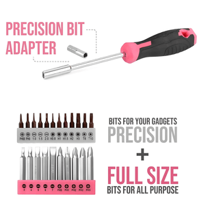 58-Piece Home Tool Set and Pink Electric Drill. 8V with USB.