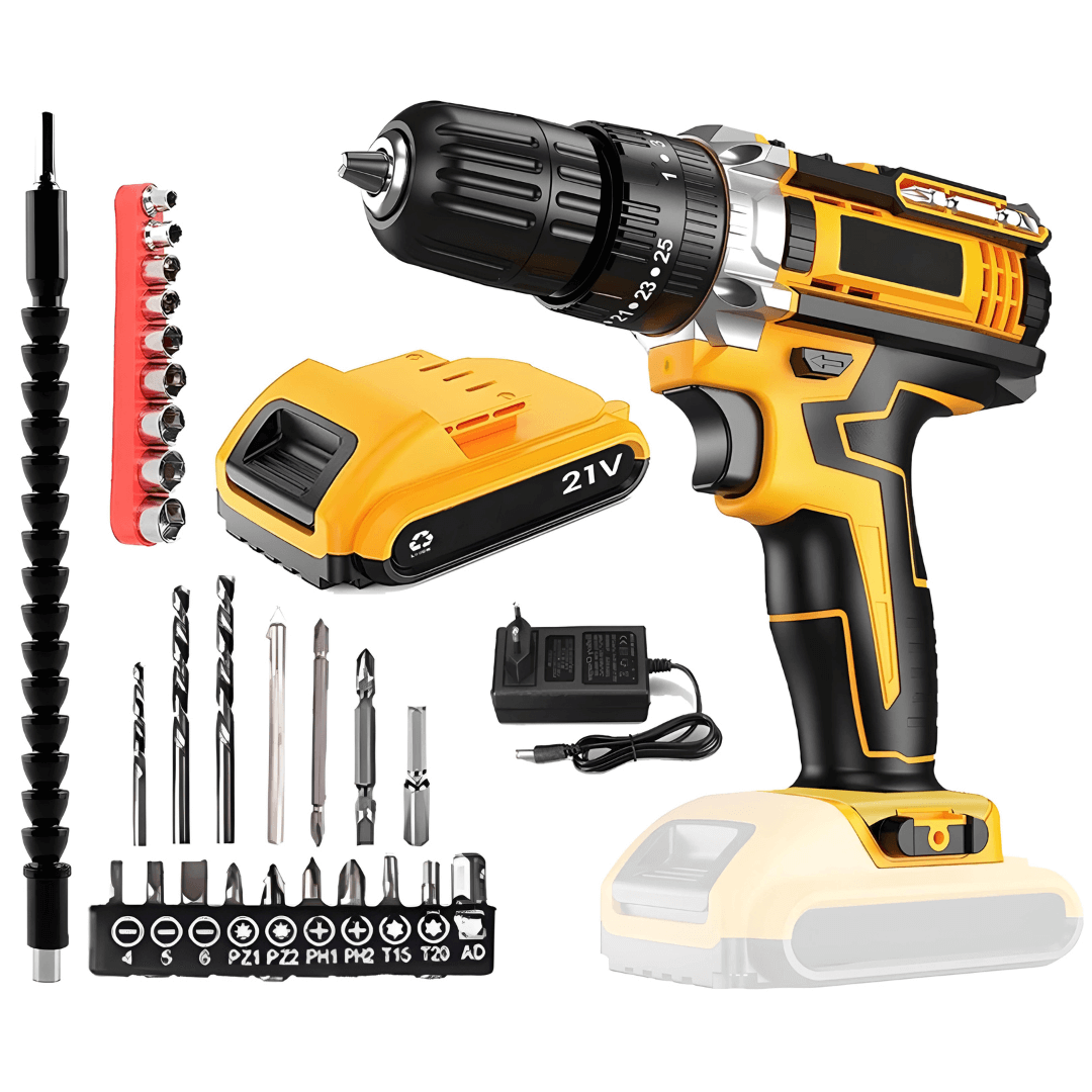 Multifunctional Drill - 21V Rechargeable Battery.